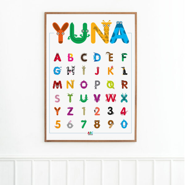 Alfabet & Cijfer poster - gepersonaliseerd