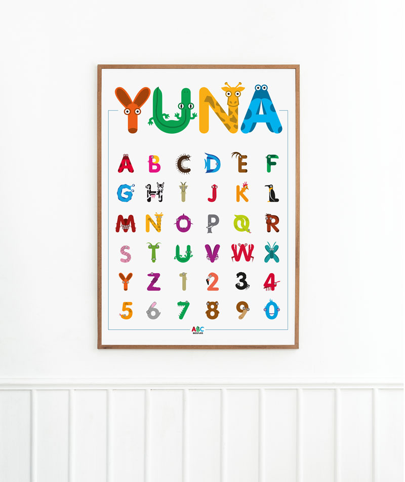 Alfabet & Cijfer poster - gepersonaliseerd